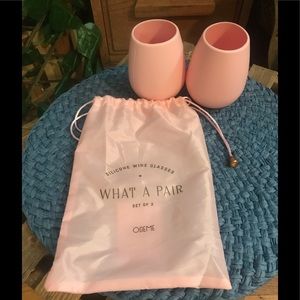 Wine glasses  set of 2 Pink silicone Odeme